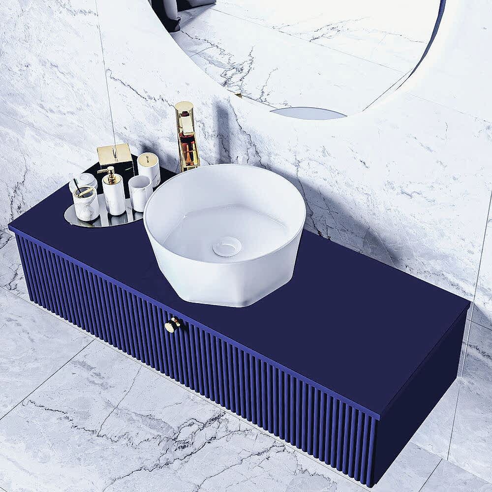 Neus Led Aynalı Banyo Dolabı Seti Lacivert