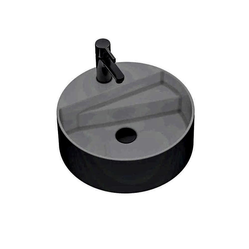 Seramiksan Livello Tezgah Üstü Yuvarlak Batarya Delikli Lavabo 42Cm