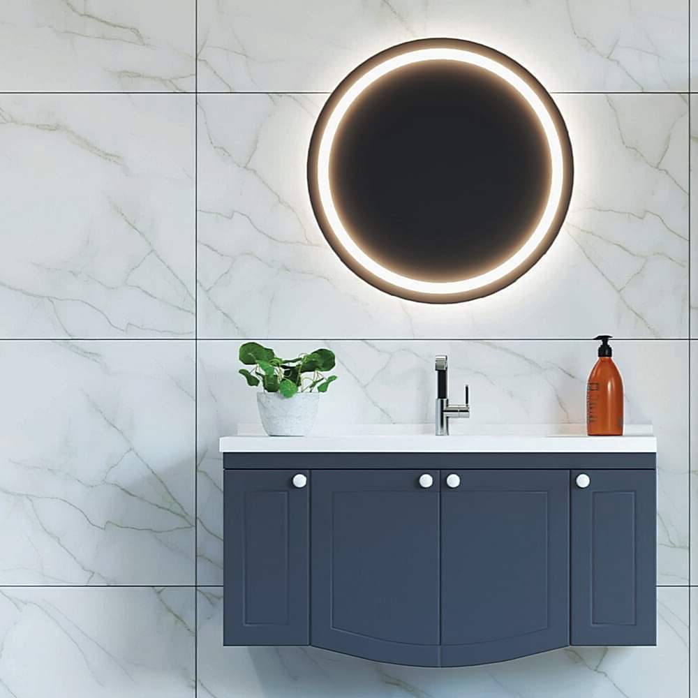 Kast Led Aynalı Banyo Dolabı Seti Antrasit