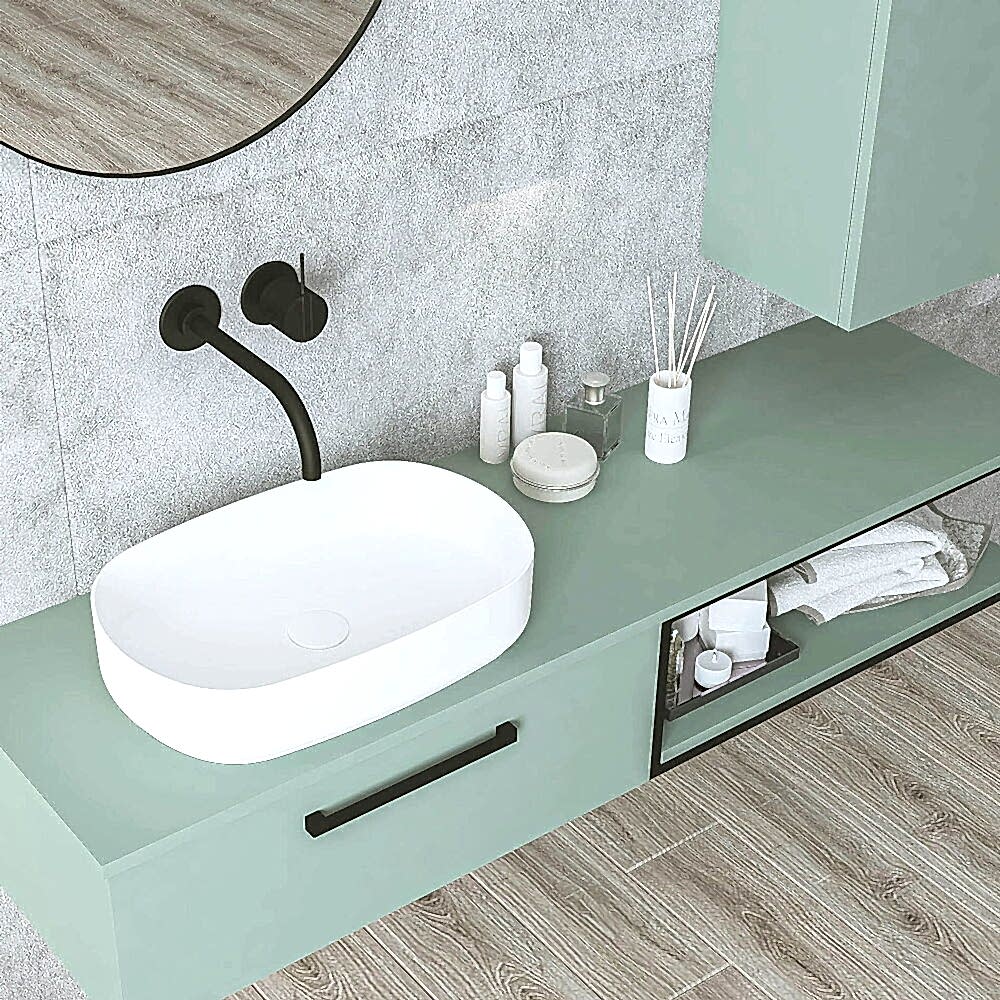 Form Aynalı Banyo Dolabı Seti 3 Parça 160 cm Mint Yeşil