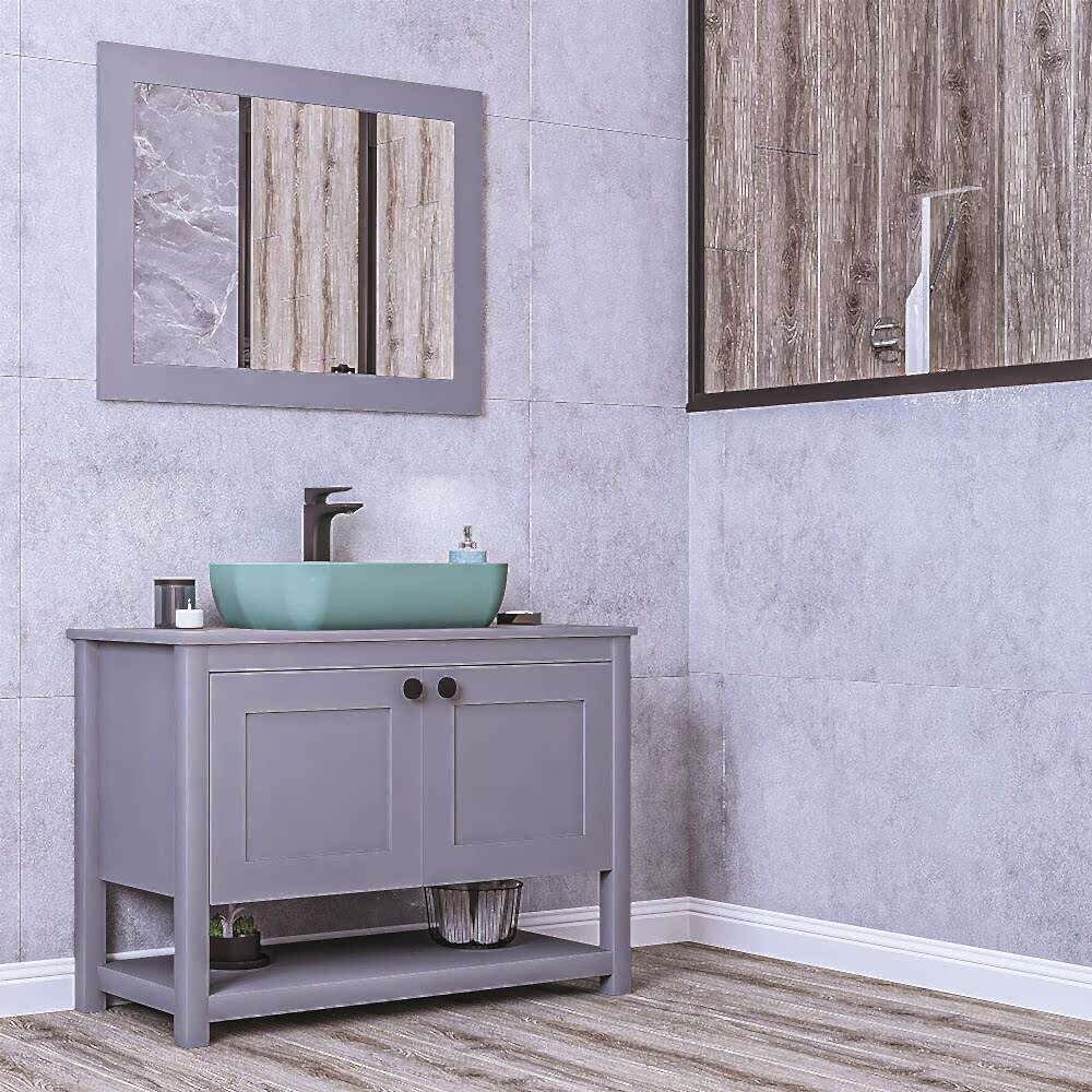 Riga Clas Aynalı Banyo Dolabı Seti Gri