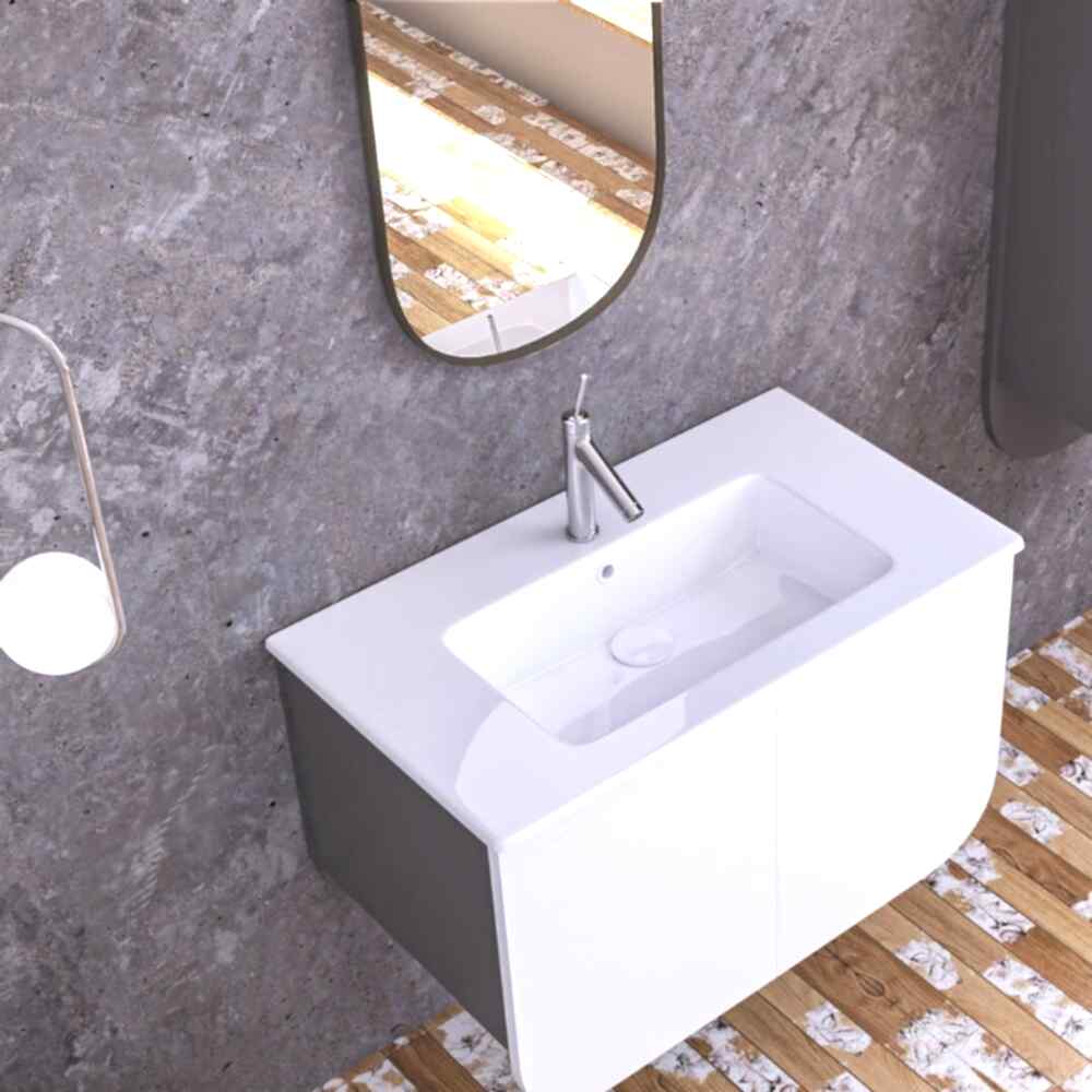 Gio Aynalı Banyo Dolabı Seti Beyaz