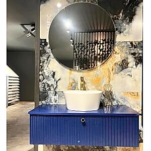  Neus Led Aynalı Banyo Dolabı Seti Lacivert