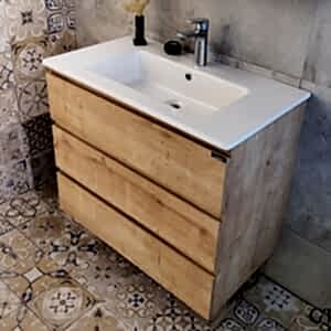  Ando Soft Aynalı Banyo Dolabı Seti Safir Meşe