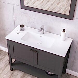  Riga Aynalı Banyo Dolabı Seti Antrasit