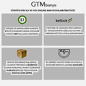  Ando Soft Aynalı Banyo Dolabı Seti Beyaz