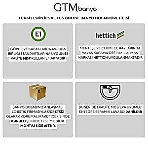  Ando Soft Aynalı Banyo Dolabı Seti Antrasit