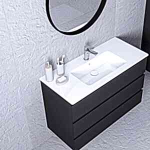  Ando Soft Aynalı Banyo Dolabı Seti Antrasit