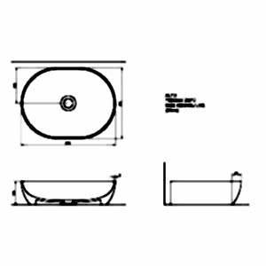  Seramiksan Alto Tezgah Üstü Lavabo Beyaz 50 Cm