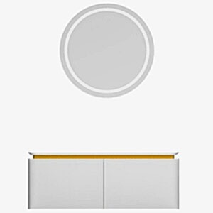  Trim Led Aynalı Banyo Dolabı Seti Beyaz