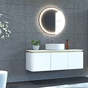  Trim Led Aynalı Banyo Dolabı Seti Beyaz