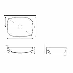  Seramiksan Dies Tezgah Üstü Lavabo Beyaz 50Cm