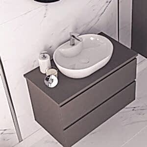  Egra Soft Aynalı Banyo Dolabı Seti Antrasit