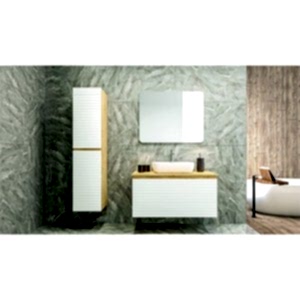 Line Banyo Boy Dolap 35 Cm S.Meşe-Beyaz