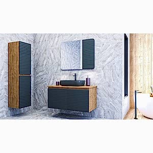  Line Banyo Boy Dolap 35 Cm K.Meşe-Antrasit