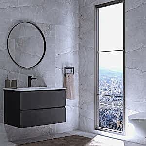  Alba Soft Aynalı Banyo Dolabı Seti Antrasit