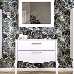  Atlas Aynalı Banyo Dolabı Seti Beyaz 80 Cm