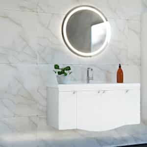  Kast Led Aynalı Banyo Dolabı Seti Beyaz
