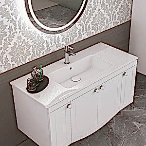  Kast Led Aynalı Banyo Dolabı Seti Beyaz