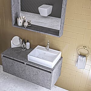  Stone Banyo Dolabı Takımı 2 li 100 Cm Stone