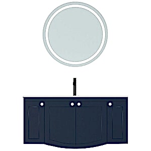  Kast Led Aynalı Banyo Dolabı Seti Antrasit