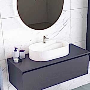  Arsu Led Aynalı Banyo Dolabı Seti Antrasit