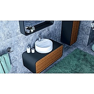  Dendro Banyo Boy Dolap 43 Cm Meşe-Antrasit