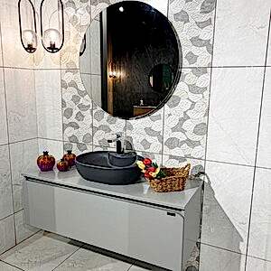  Arsu Led Aynalı Banyo Dolabı Seti Gri