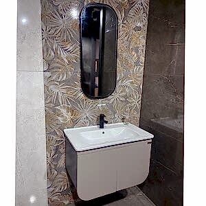  Gio Aynalı Banyo Dolabı Seti Koyu Bej
