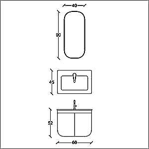  Gio Aynalı Banyo Dolabı Seti Beyaz