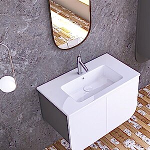  Gio Aynalı Banyo Dolabı Seti Beyaz