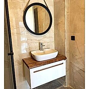  Natur Aynalı Banyo Dolabı Seti Beyaz