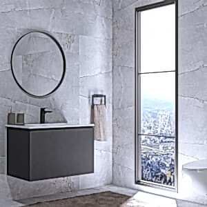  Alpu Aynalı Banyo Dolabı Seti Antrasit