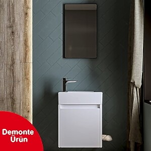  Tiny Aynalı Banyo Dolabı Seti 50 Cm Beyaz