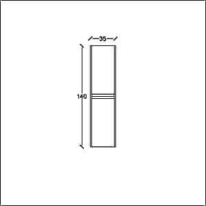  Ege Banyo Boy Dolap 35 Cm Beyaz
