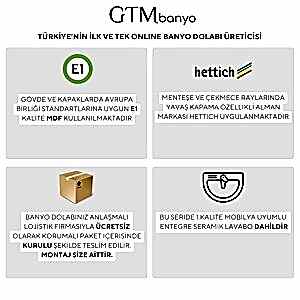  Tesa Aynalı Banyo Dolabı Seti Gri
